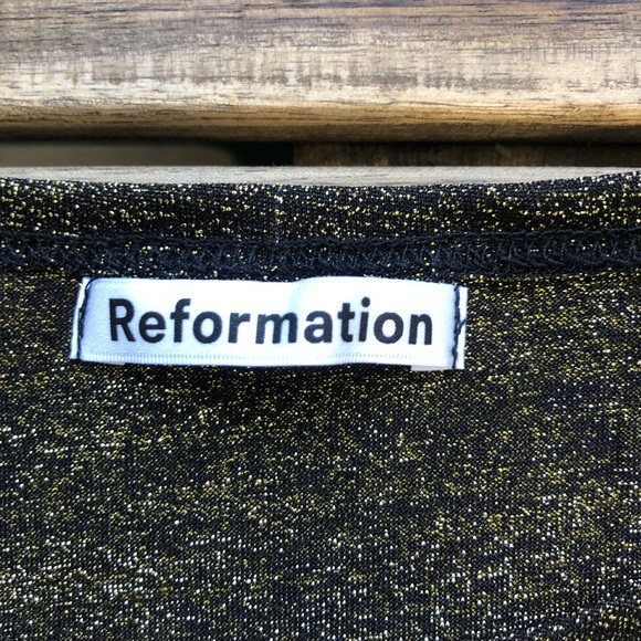 NWOT Reformation Jupiter Metallic Waist Tie Crop M - Picture 4 of 6